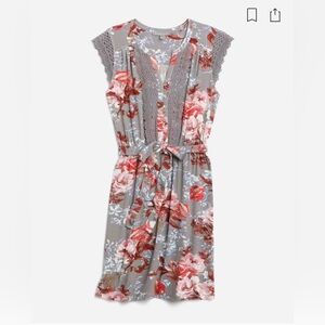 Daniel Rainn Gray Floral Print Dress NWT Size 3x